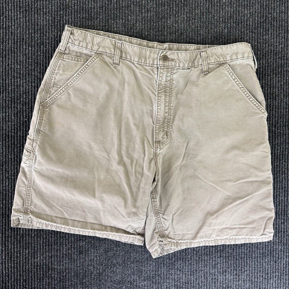 Carhartt B144 LBR Relaxed Fit Canvas Carpenter Shorts Size 38 Men's Grey/Brown